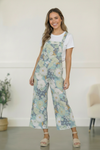 Groovy Garden Sage Floral Overalls