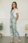 Groovy Garden Sage Floral Overalls