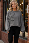 The Petal Pop Charcoal Pullover