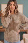Wild Star Leopard Studded Sweatshirt