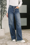 Karla High Waist Column Straight Button-Fly & Back Welt Pkts