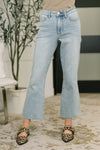 Martha Mid Rise Kick Flare w Raw Hem