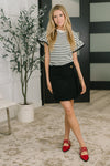 Only Pair Faux Wrap Skort in Black