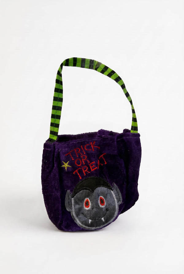 Purple Plush Halloween Mini Tote