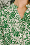 Lizzy Breeze Top in Green Paisley