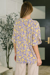 Lizzy Breeze Top in Purple and Yellow Floral