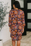Lizzy Long Sleeve Dress in Chocolate Floral