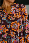 Lizzy Long Sleeve Dress in Chocolate Floral