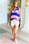 Lizzy Tank Top in Blue and Pink Haze