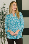 Lizzy Top in Aqua Paisley