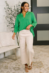 Only Pair High Waisted Wide Leg Bottoms in Linen