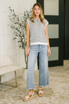 Mary Mid Rise Ankle Wide Leg + Hollywood WB + Fray Hem