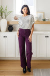 Petunia High Rise Wide Leg Jeans in Plum