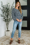 Muse Moves High Neck Peplum Blouse in Black