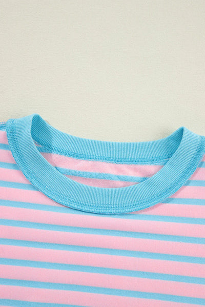 Color Clash Drop Shoulder Long Sleeve