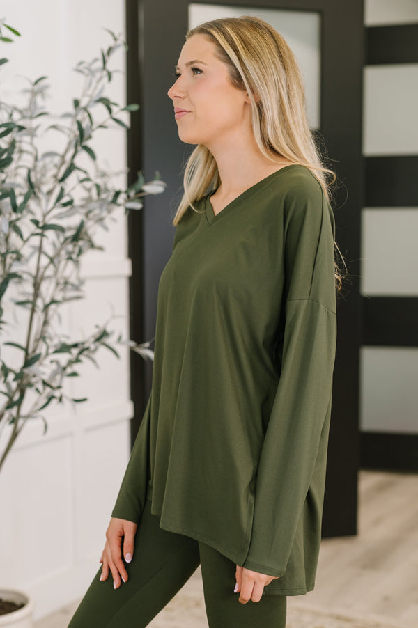 Next to Nothing Top and Bottom Set in Dark Olive