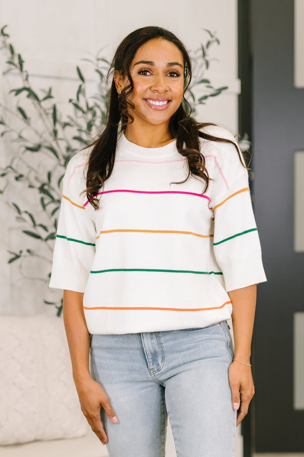 Normal Volume Striped Sweater