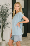 Not So Basic Pocket Tee in Blue