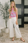 Only Pair High Waisted Wide Leg Bottoms in Off White