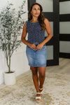 Own the Chill Wavy Striped Top in Navy