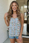 Garden Party Ready Floral Button Tank