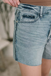 Paige High Waist Rigid Magic Cutoff Short Raw Side Seams