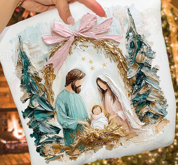 Painted Nativity Graphic Tee and Sweatshirt