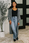 Pamper Travel Hooded Cardigan in Charcoal