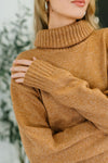 Personal Assistant Turtleneck Dress in Deep Camel