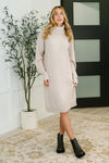 Personal Assistant Turtleneck Dress in Sand Beige