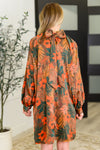 Petals After Dark Balloon Sleeve Dress
