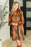 Petals After Dark Balloon Sleeve Dress