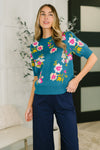 Right for Each Other Knit Floral Top