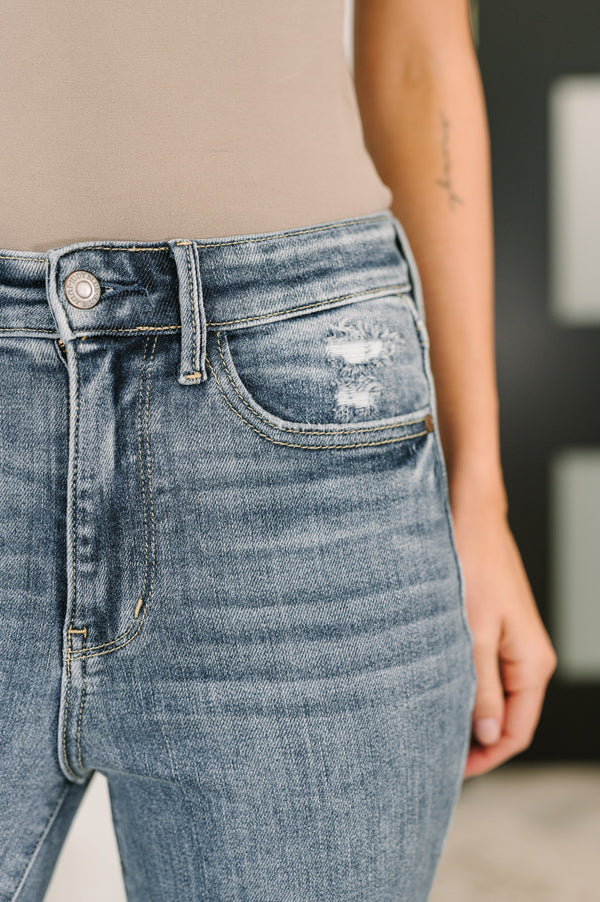 Robin High Waist Bootcut with Fray Hem