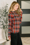 She's Always Changing Plaid Lettuce Hem Top
