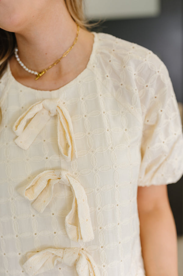 Simply Stunning Eyelet Knit Top