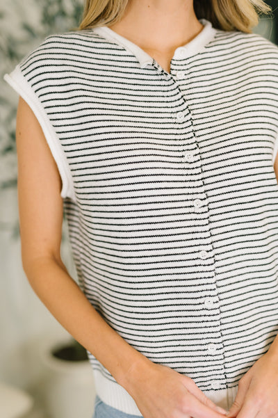 So Good It Hurts Cap Sleeve Button Down