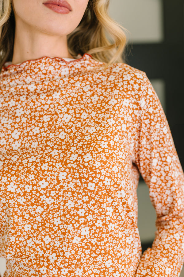 Something in the Air Lettuce Hem Longsleeve Top