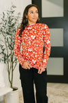 Somethings in the Air Lettuce Hem Longsleeve Top in Vermillion