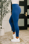Sunday Splits High Waisted Leggings in Light Navy