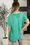 Sunday's Bestie Mineral Wash Top in Kelly Green