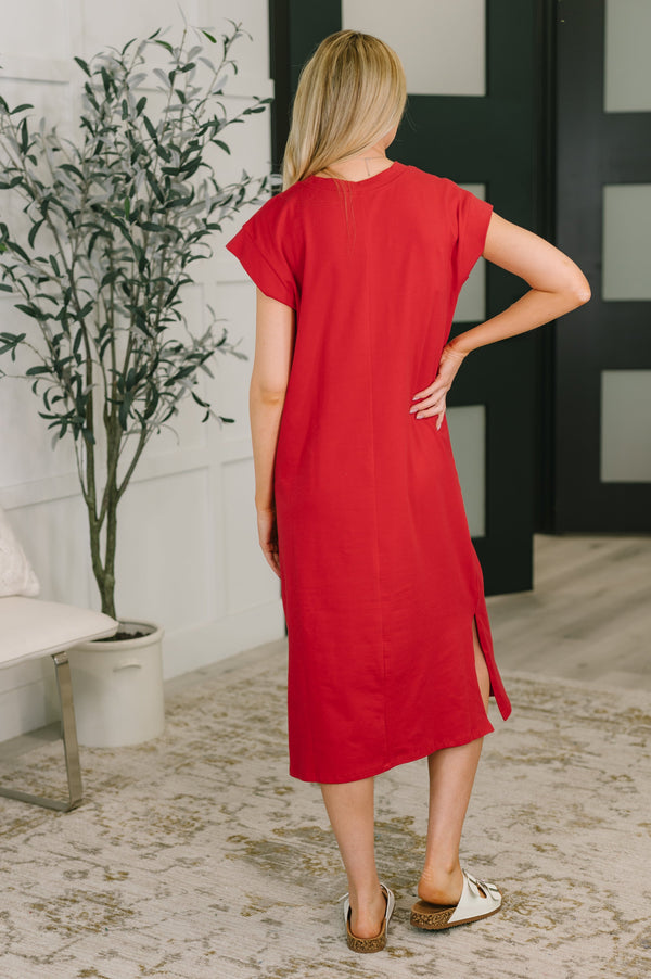 Sweet Like That Casual Dress in Ruby