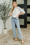 Sweet Ruffle Affair High Neck Blouse in Blue