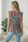 Flirting in the Museum Emerald Blouse