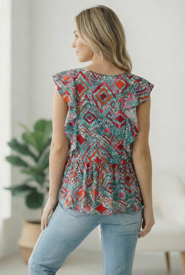 Flirting in the Museum Emerald Blouse