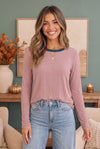 Stripe It Up Long Sleeve Tee in Red