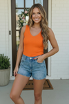 Sun Soaked Days Ribbed Tank in Orange