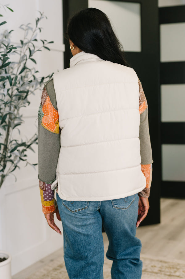 That's What I'm Talkin' About Puffer Vest in Sand Beige