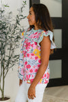 Too Fab to Care Ruffled High Neck Floral Blouse