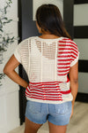 Vibes Don't Lie Net Tee Red Striped